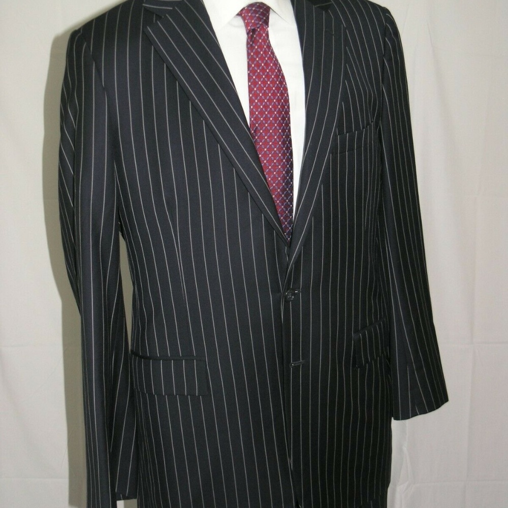 Mr. Ned Scabal Custom Made Two Button Suit 44xl - image 6